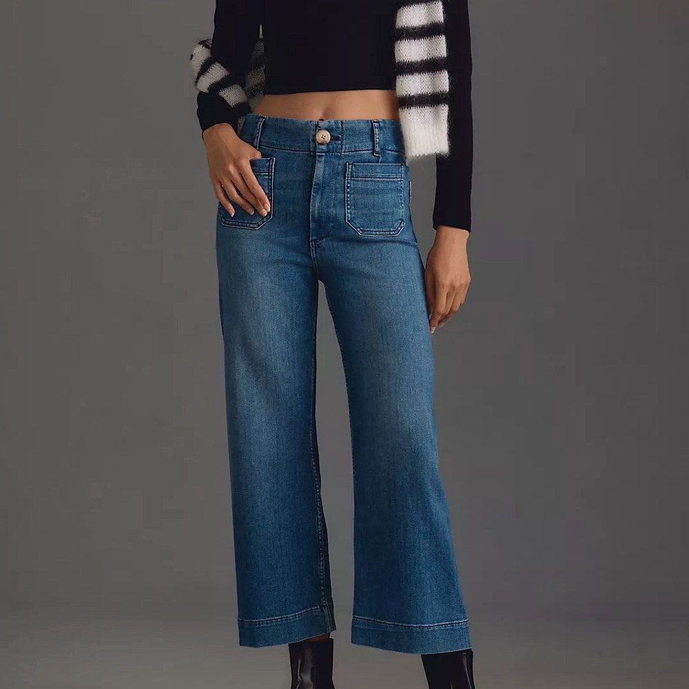 Anthropologie | Pilcro and the Letterpress Colette Cropped Wide-Leg Jeans